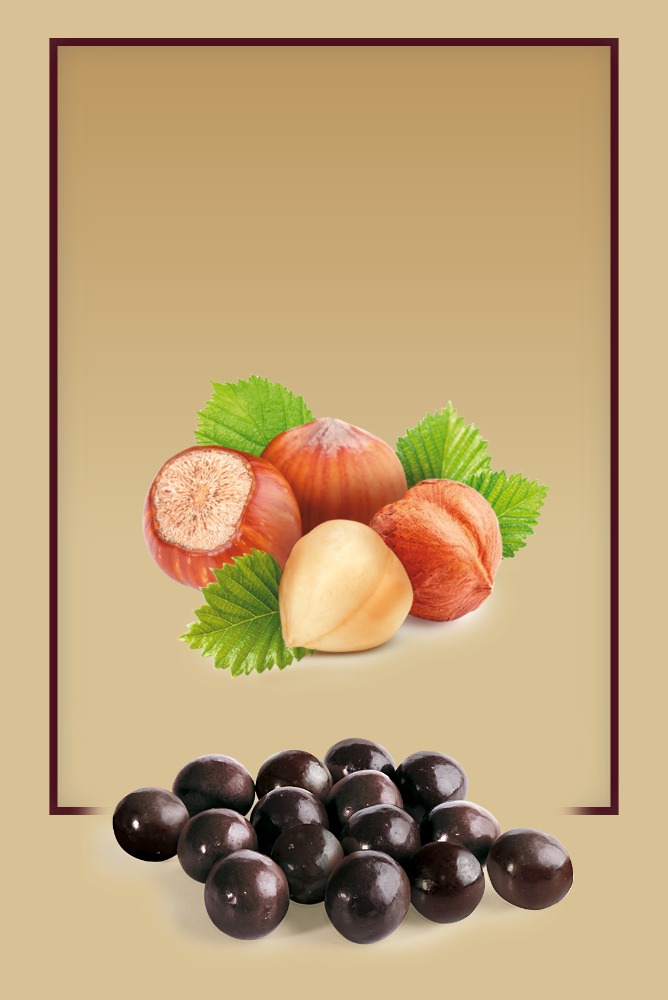 Nuts and almonds in chocolate