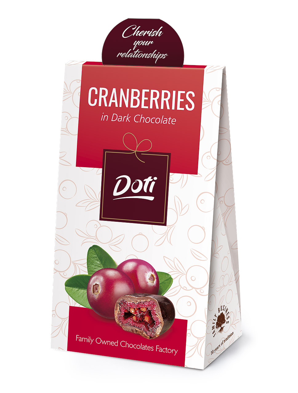 Cranberries in Chocolate in sachet 100g